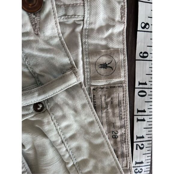 Allsaints Spitalfields Five-Pocket Design Flat Front Denim Jeans White Size 28 - Picture 13 of 14